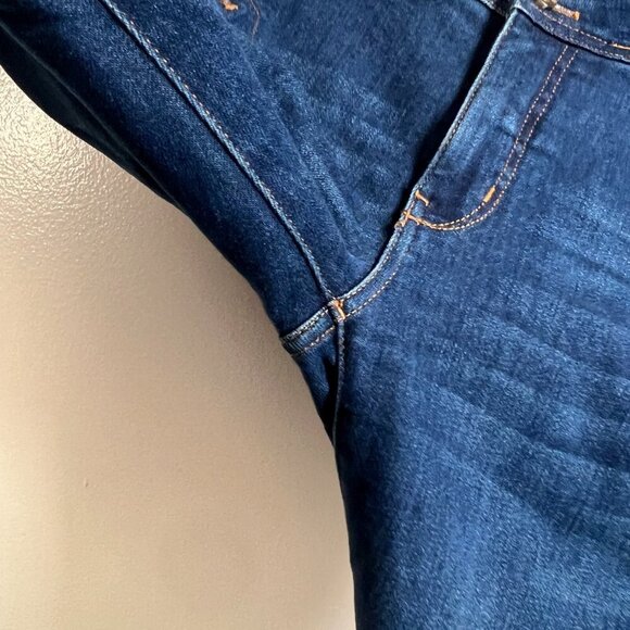 Pilcro Anthropologie High Rise Trouser Bootcut Jeans Size 25 Dark Wash Blue - Picture 6 of 10